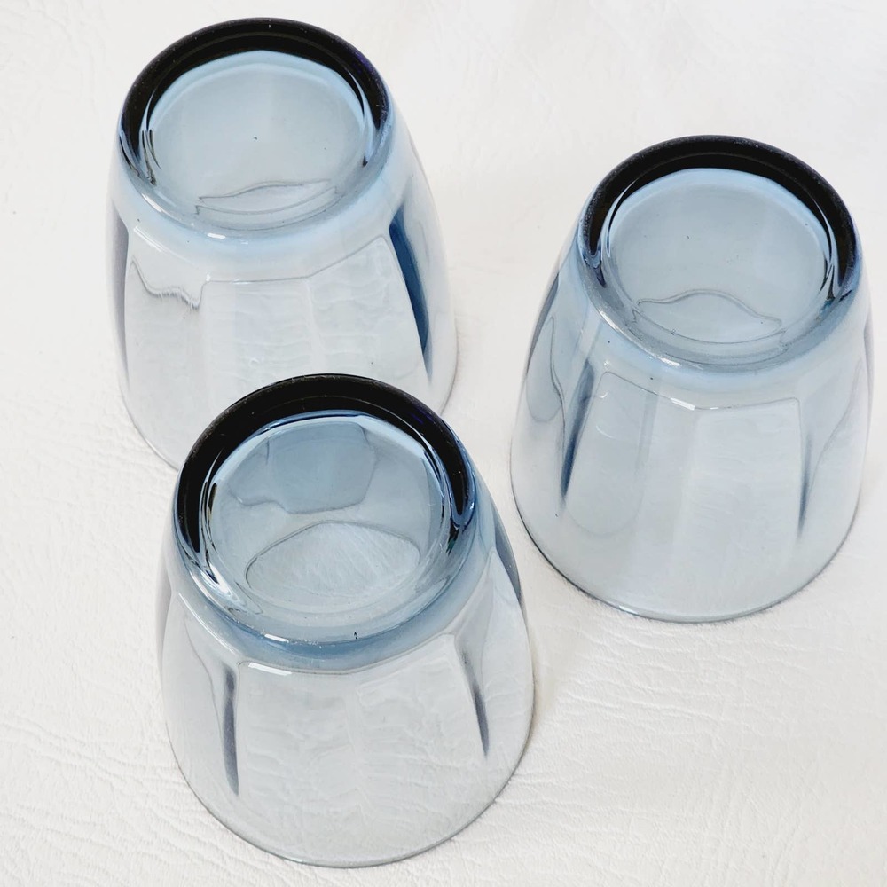 Bormioli Rocco, "Pulsar" Glass Water Ocean Blue, Set of 3 Rocks Glasses - Picture 7 of 9
